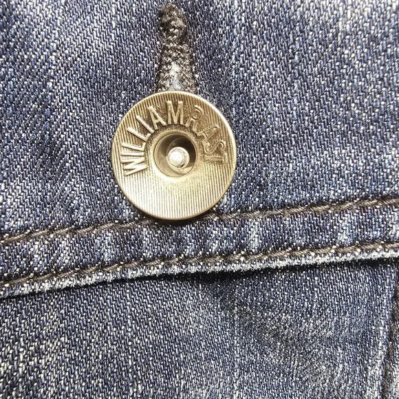 William Rast Mens Erwin Blue Knight Denim Jean Jacket Hawk Skull Snake Size XL - Picture 6 of 9